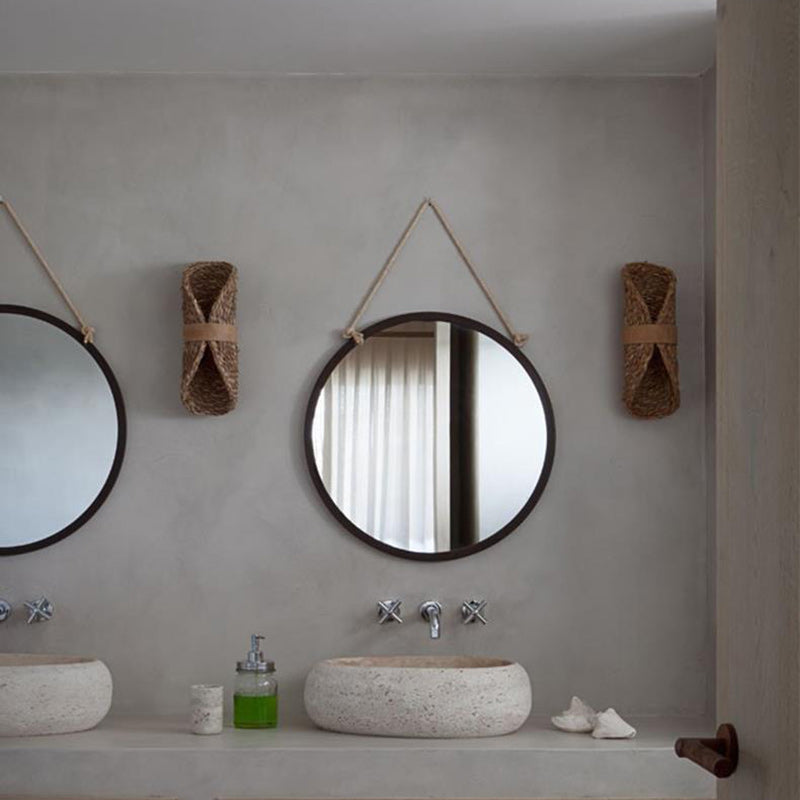 Oval Handmade Rattan Living 2-Light Wall Lamp