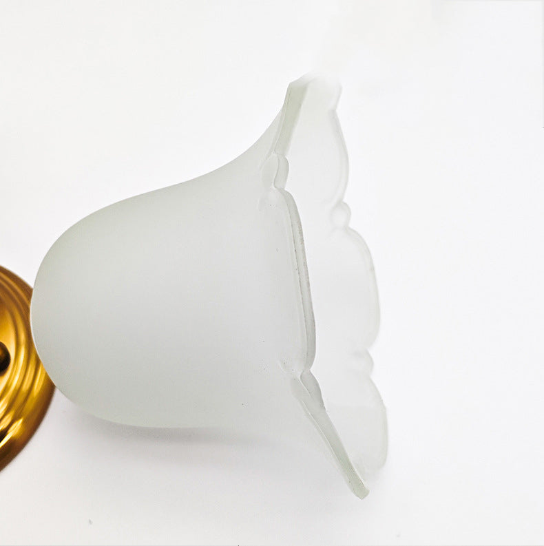 Curved Pole Flower Glass Wall Lamp