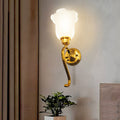 Curved Pole Flower Glass Wall Lamp