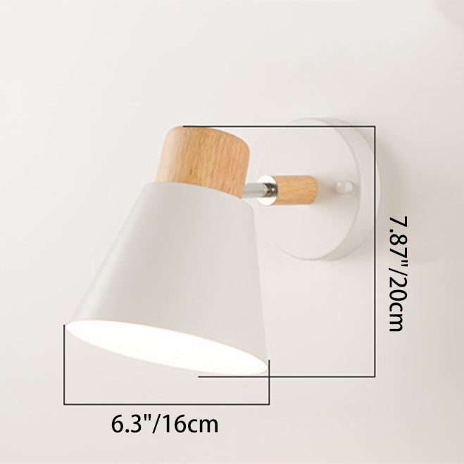 Round Horn Shape Wooden Wall Lamp
