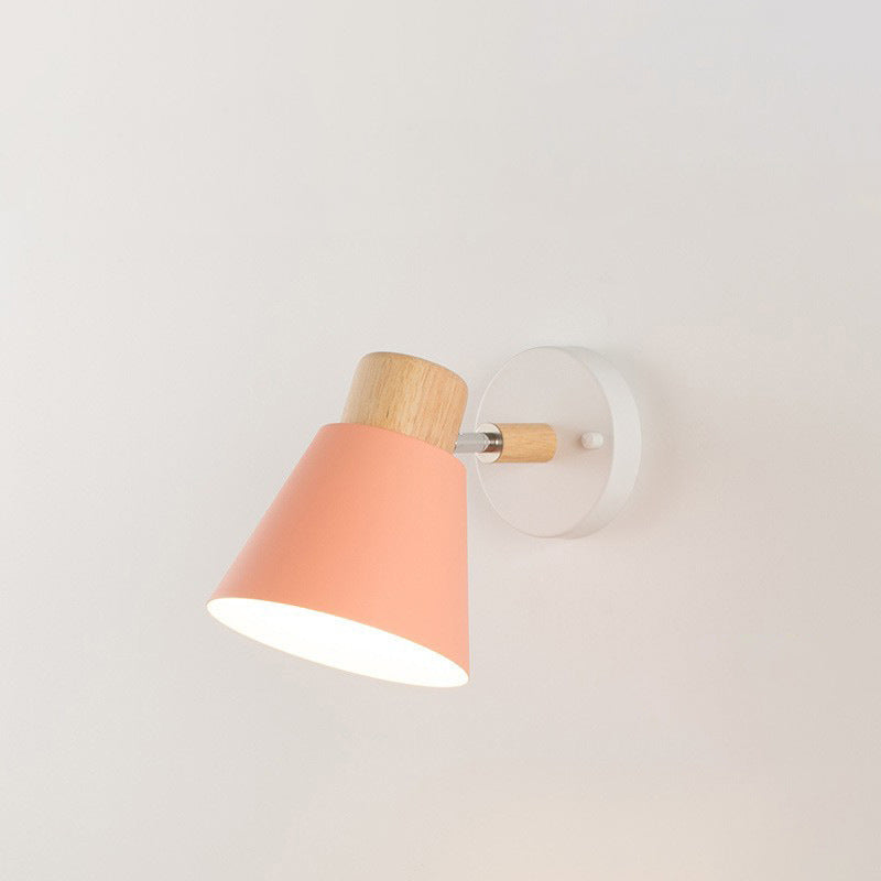 Round Horn Shape Wooden Wall Lamp