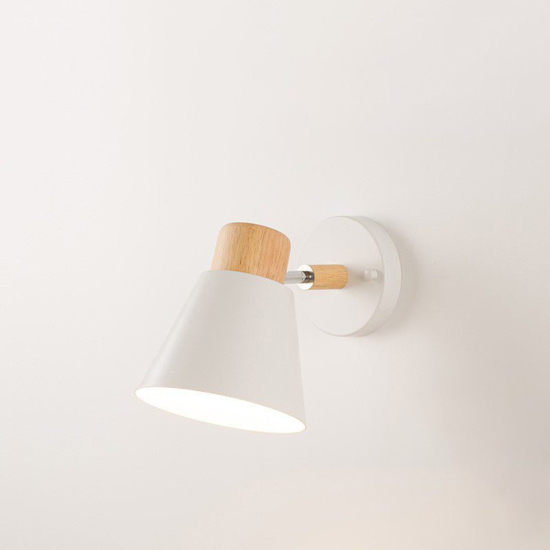 Round Horn Shape Wooden Wall Lamp
