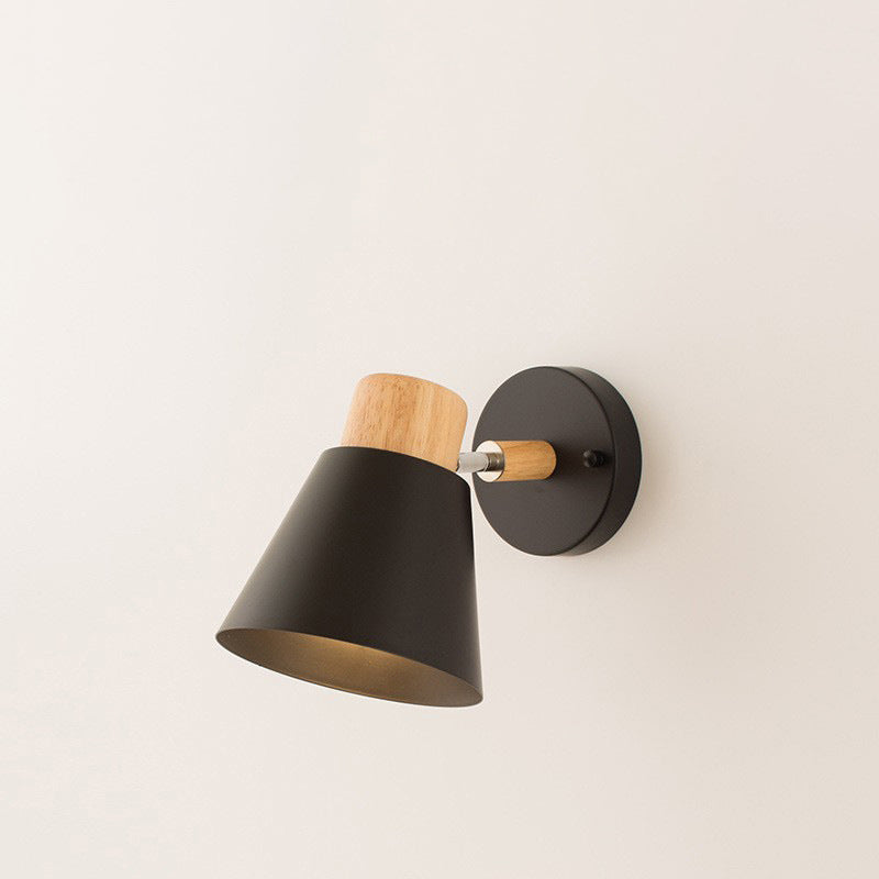Round Horn Shape Wooden Wall Lamp