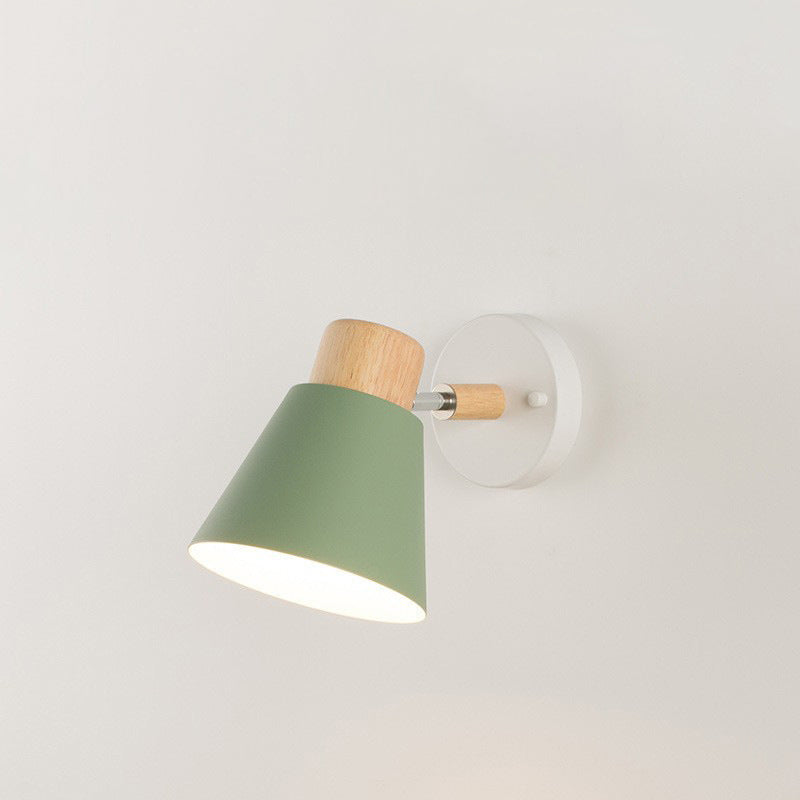 Round Horn Shape Wooden Wall Lamp