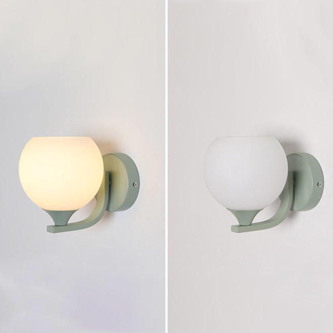 Cylinder Flower Iron Glass Wall Lamp