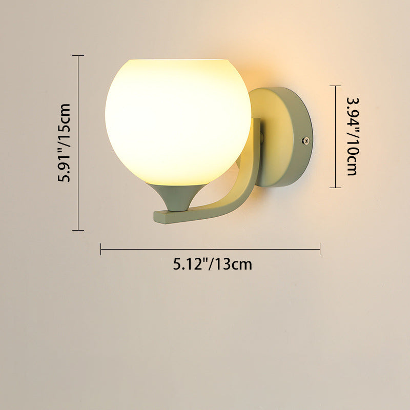 Cylinder Flower Iron Glass Wall Lamp