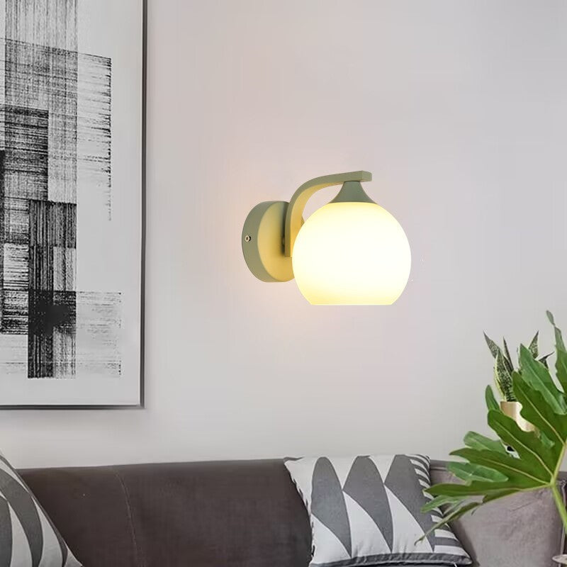 Cylinder Flower Iron Glass Wall Lamp