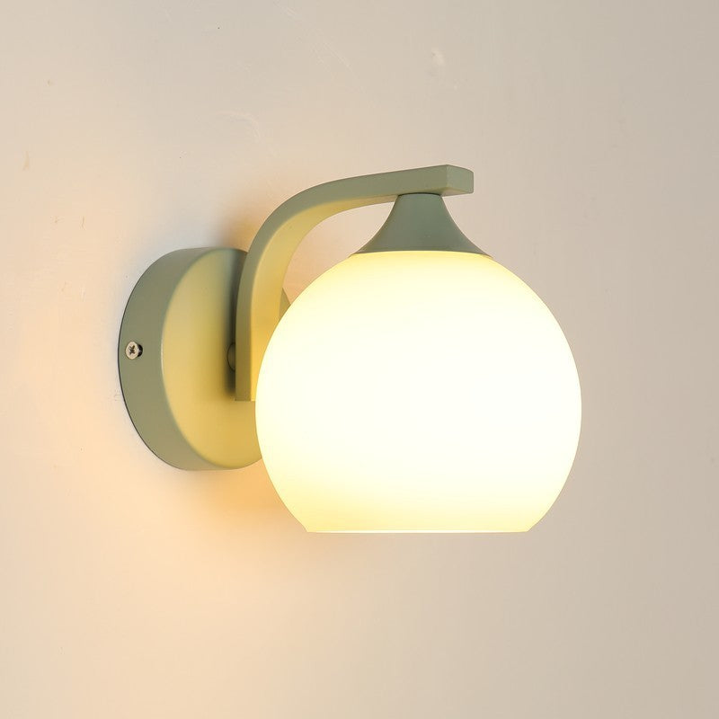 Cylinder Flower Iron Glass Wall Lamp