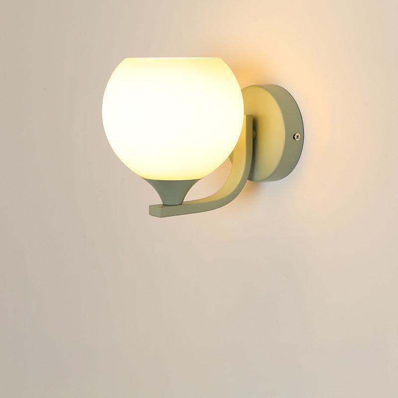 Cylinder Flower Iron Glass Wall Lamp