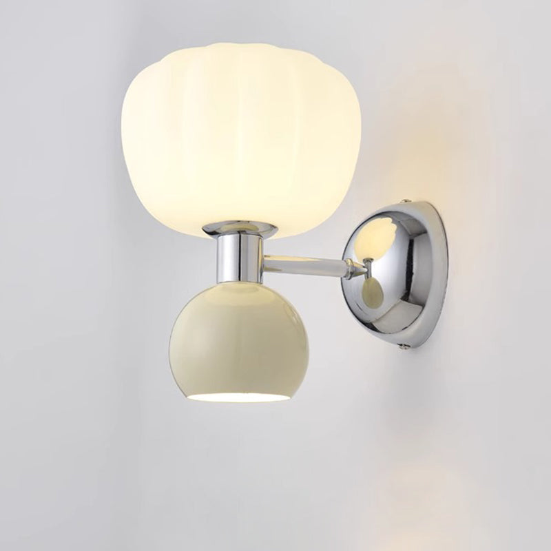 Iron Acrylic Pumpkin-Shaped Bedroom 2-Light Wall Lamp