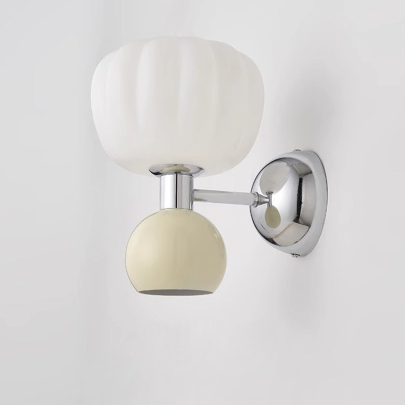 Iron Acrylic Pumpkin-Shaped Bedroom 2-Light Wall Lamp