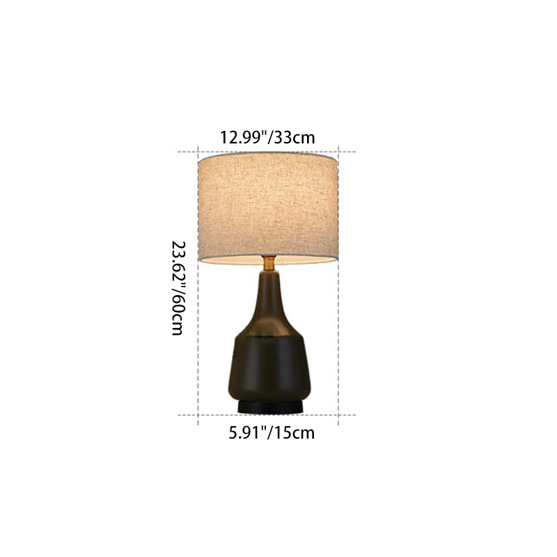 Brass Ceramic Fabric Tapered Table Lamp