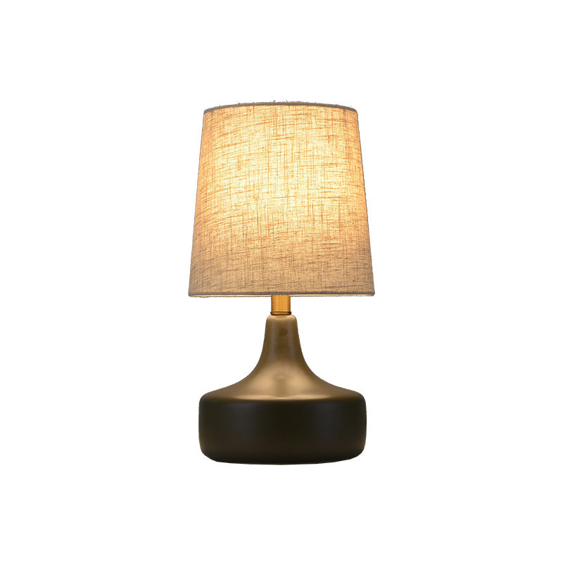 Brass Ceramic Fabric Tapered Table Lamp