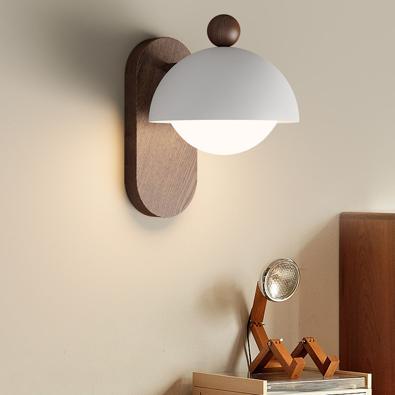 Iron Solid Wood Acrylic Wall Lamp