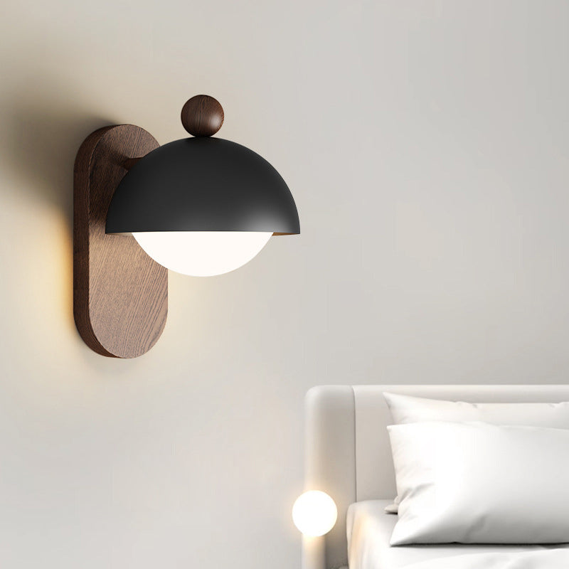 Iron Solid Wood Acrylic Wall Lamp