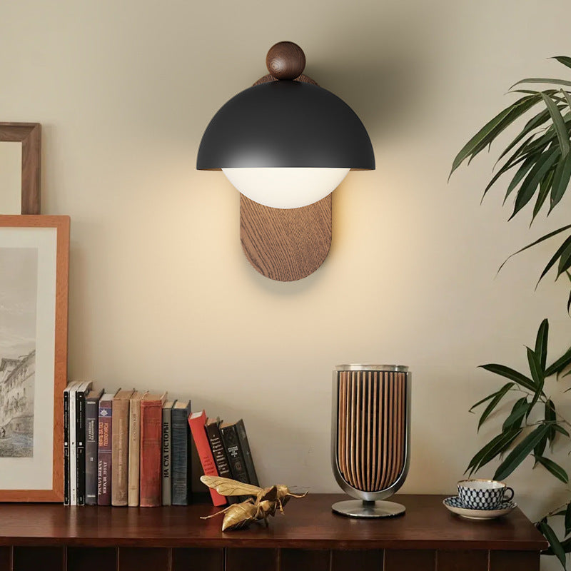 Iron Solid Wood Acrylic Wall Lamp