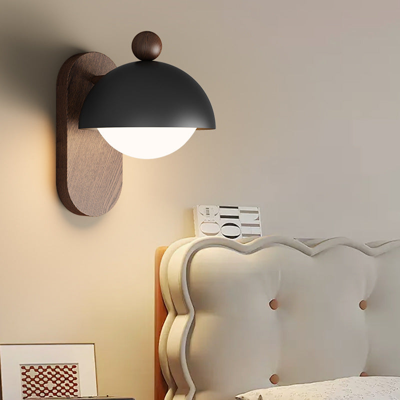 Iron Solid Wood Acrylic Wall Lamp
