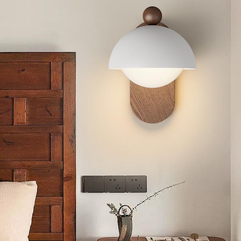 Iron Solid Wood Acrylic Wall Lamp