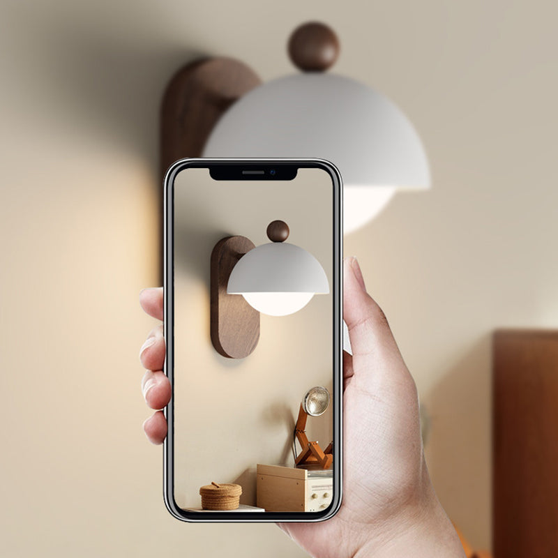 Iron Solid Wood Acrylic Wall Lamp