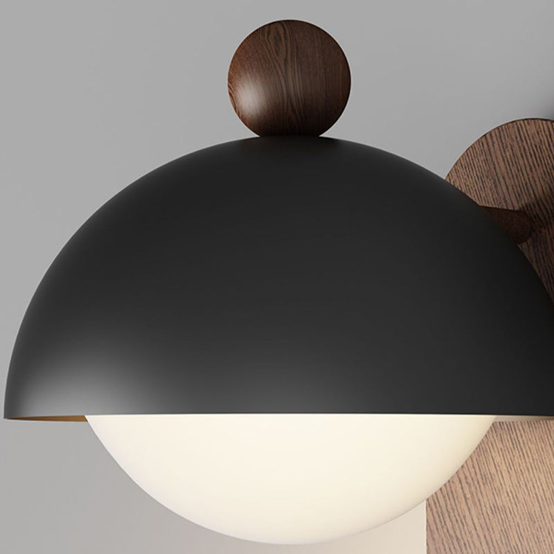 Iron Solid Wood Acrylic Wall Lamp