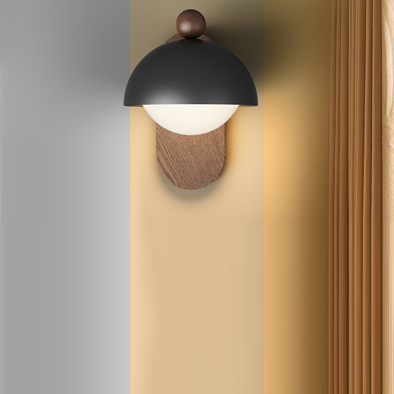 Iron Solid Wood Acrylic Wall Lamp