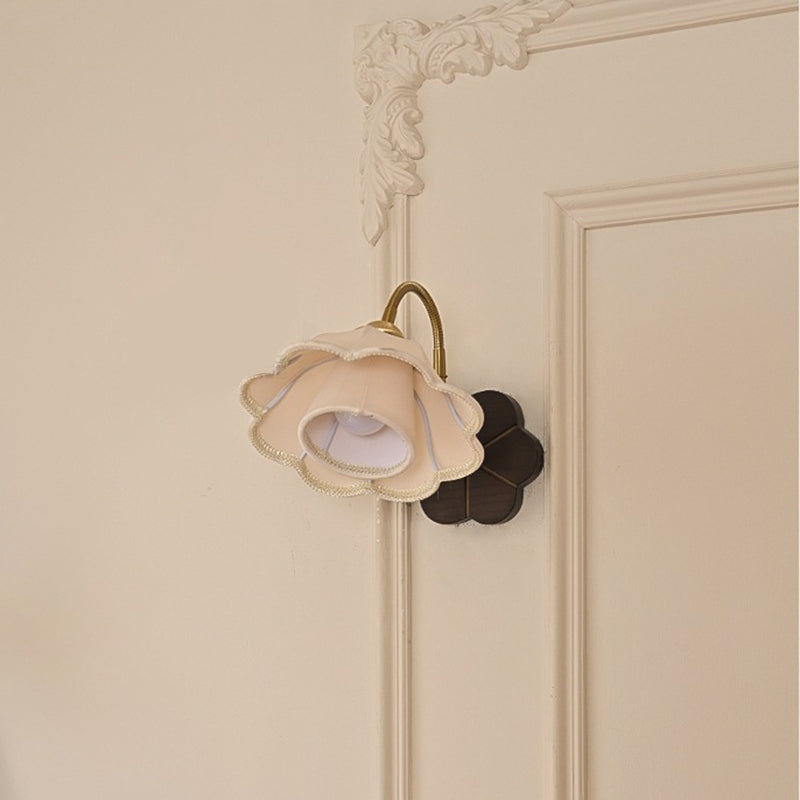 Iron Fabric Ash Petal-Shaped Wall Lamp