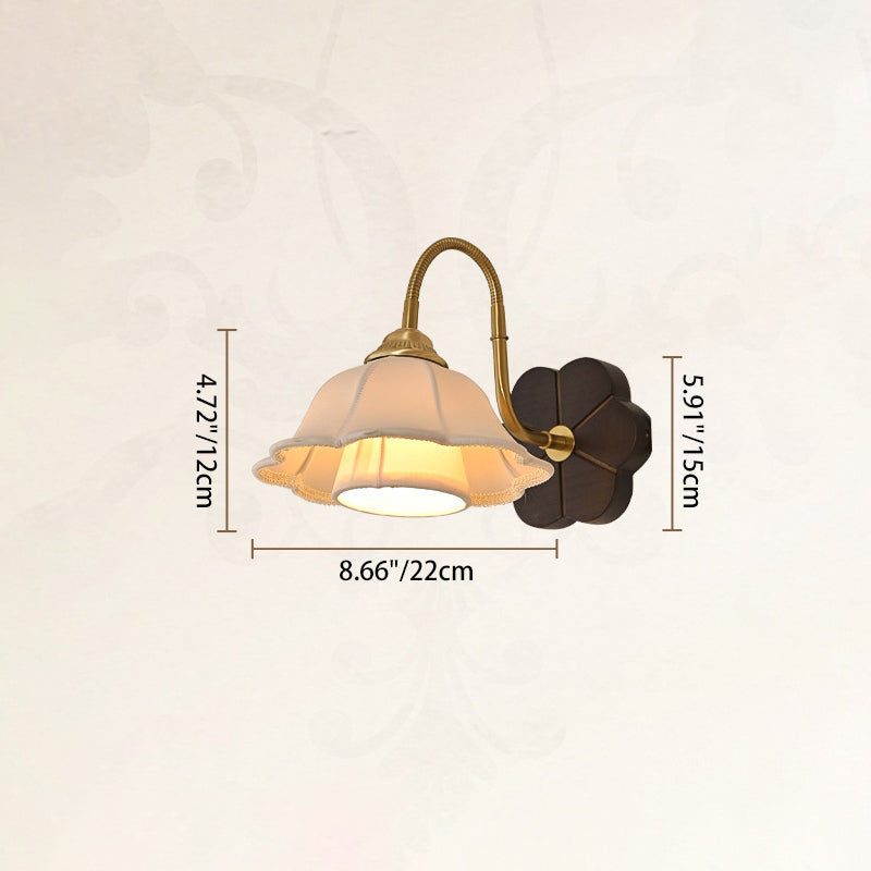 Iron Fabric Ash Petal-Shaped Wall Lamp