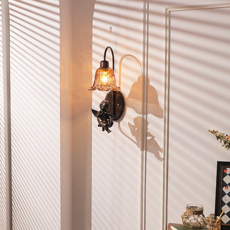 Iron Resin Glass Petal-Shaped Wall Lamp