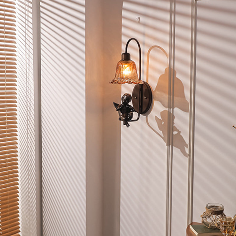 Iron Resin Glass Petal-Shaped Wall Lamp