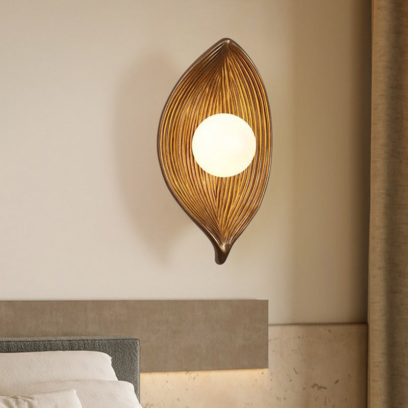Resin Rotomolding Leaf-Shaped Bedroom Wall Lamp