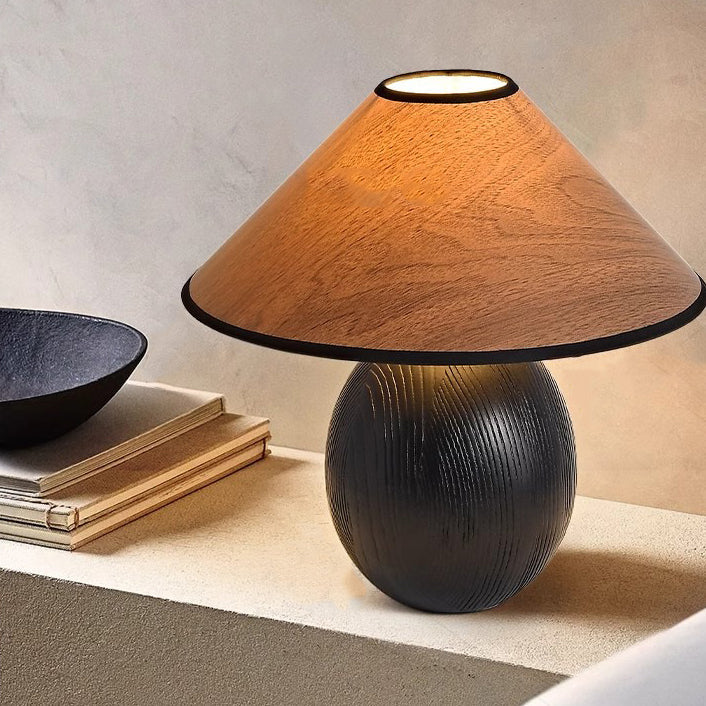 Round Conical Jar Solid Table Lamp