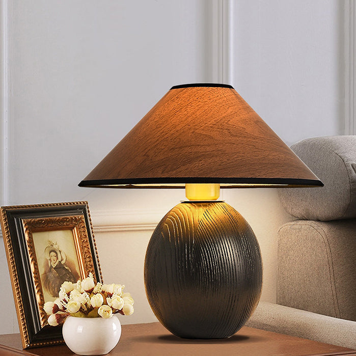 Round Conical Jar Solid Table Lamp