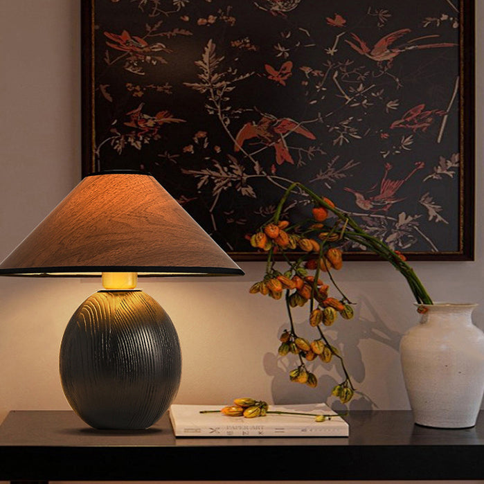 Round Conical Jar Solid Table Lamp