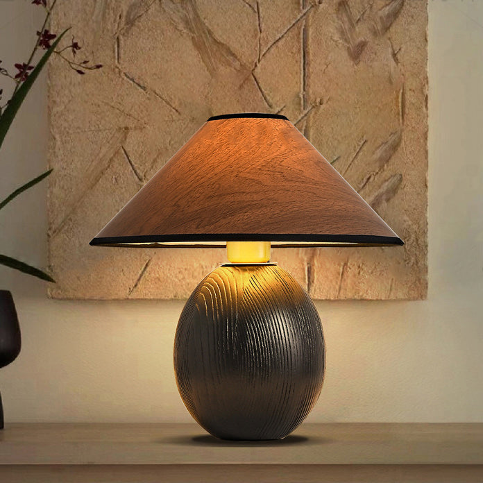 Round Conical Jar Solid Table Lamp