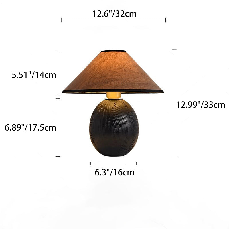 Round Conical Jar Solid Table Lamp