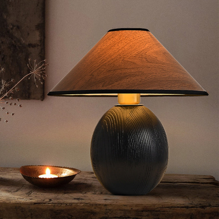 Round Conical Jar Solid Table Lamp