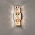 Rectangular Stainless Steel Crystal 4-Light Wall Lamp