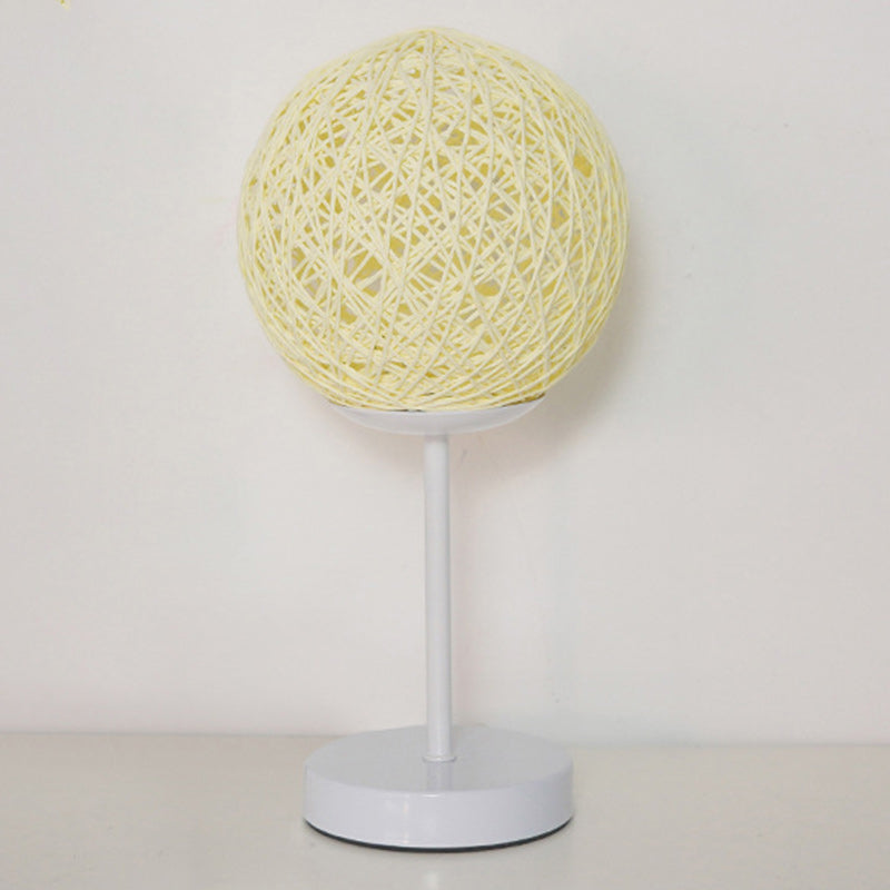 Moon Iron Rattan Bedroom Table Lamp