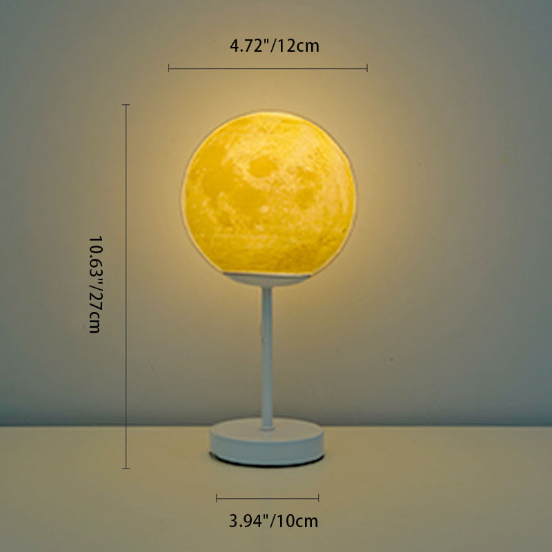 Moon Iron Rattan Bedroom Table Lamp