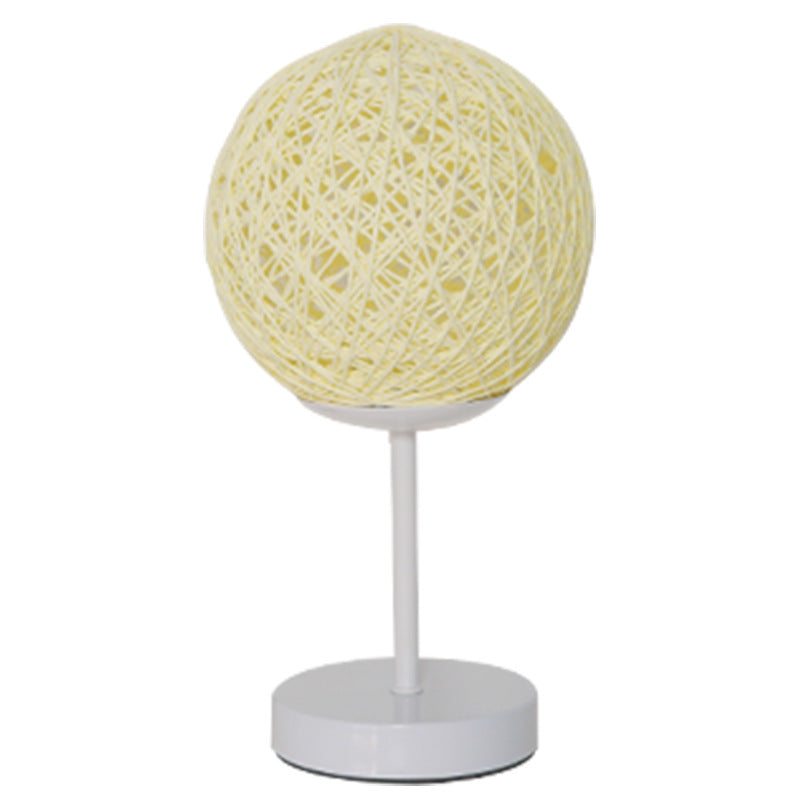 Moon Iron Rattan Bedroom Table Lamp