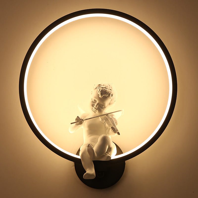 Round Plastic Living Room Wall Lamp