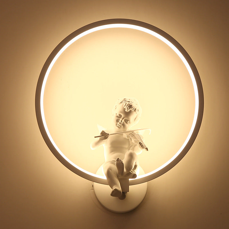 Round Plastic Living Room Wall Lamp