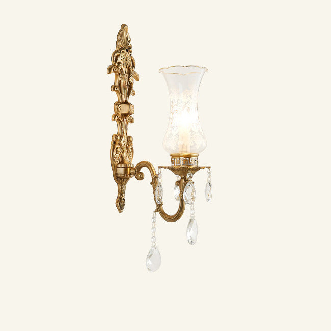 Copper Glass Living Room Wall Lamp