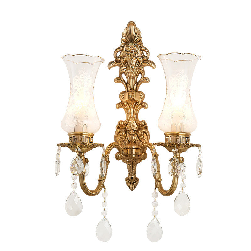 Copper Glass Living Room Wall Lamp