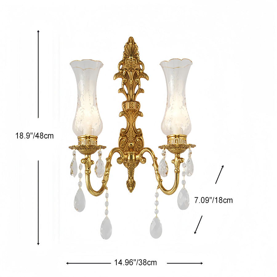 Copper Glass Living Room Wall Lamp