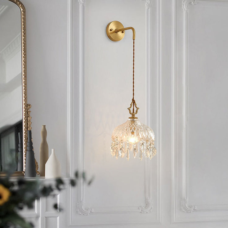 Teardrop Iron Glass Living Wall Lamp