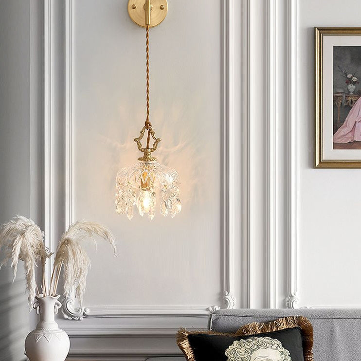 Teardrop Iron Glass Living Wall Lamp