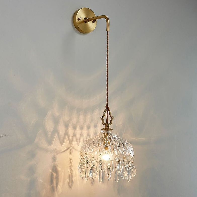 Teardrop Iron Glass Living Wall Lamp