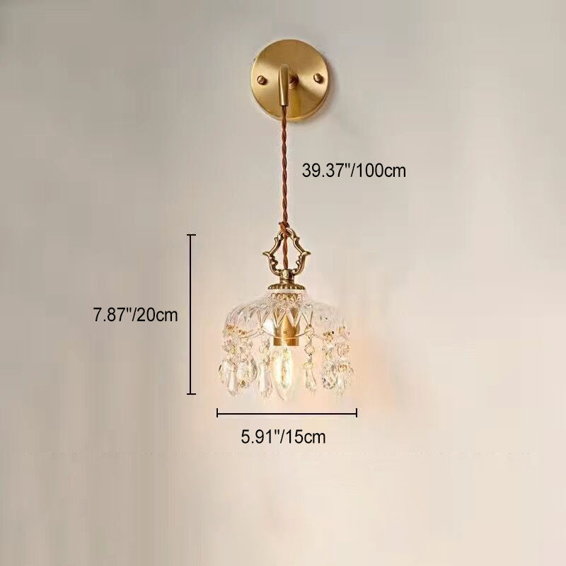 Teardrop Iron Glass Living Wall Lamp