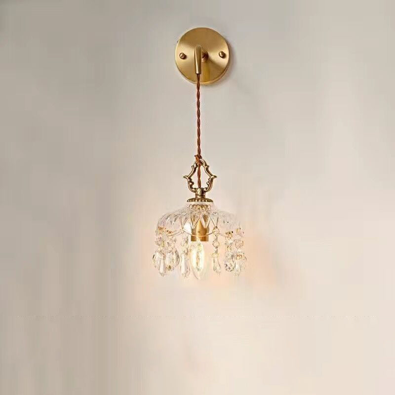 Teardrop Iron Glass Living Wall Lamp